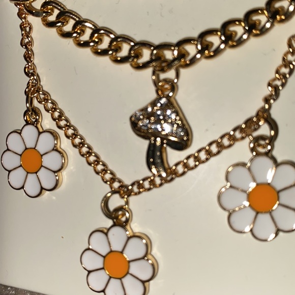 NEW 3 boho hippie anklets/mushroom/flowers - Picture 3 of 4